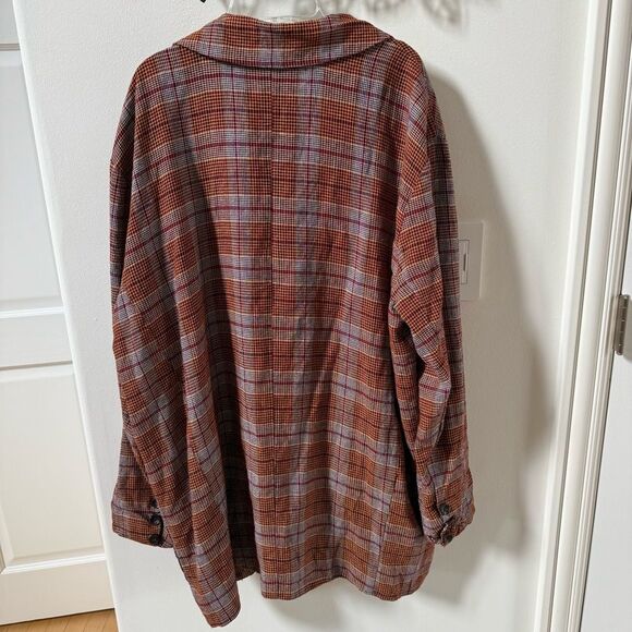 Free People Simply Plaid Blazer in Pomegranite Combo L NWOT - Picture 10 of 13